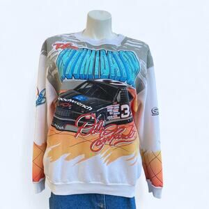 Vintage 90s NASCAR Dale Earnhardt The Intimidator AOP Crewneck Sweatshirt